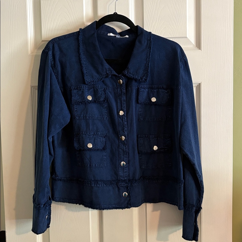 Deep Blue lightweight boho jacket Medium - Picture 2 of 8